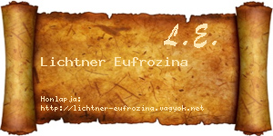 Lichtner Eufrozina névjegykártya